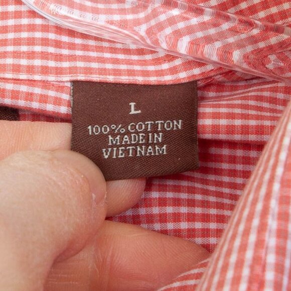 Perry Ellis Mens City Fit Button Down Shirt Size L Plaid Long Sleeve Office Work - Picture 5 of 7